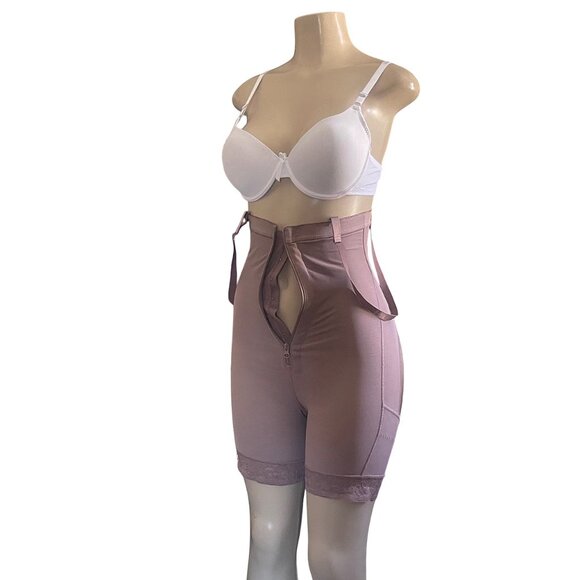 Mid-Thigh Post-Surgical Body Shaper Detachable Straps Open Crotch Buttock Lifter - Picture 5 of 9